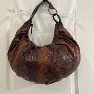 Sondra Roberts Squared Faux Animal Skin Print Purse Bag